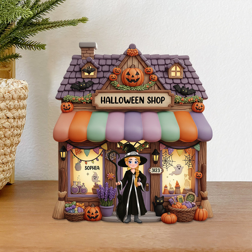 Halloween Time - Personalized Witch Custom Shaped Acrylic Plaque