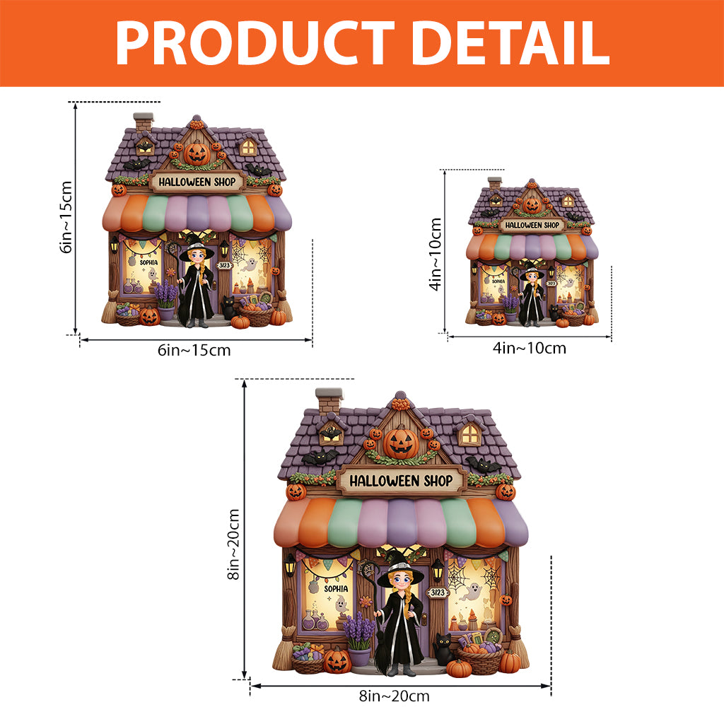 Halloween Time - Personalized Witch Custom Shaped Acrylic Plaque