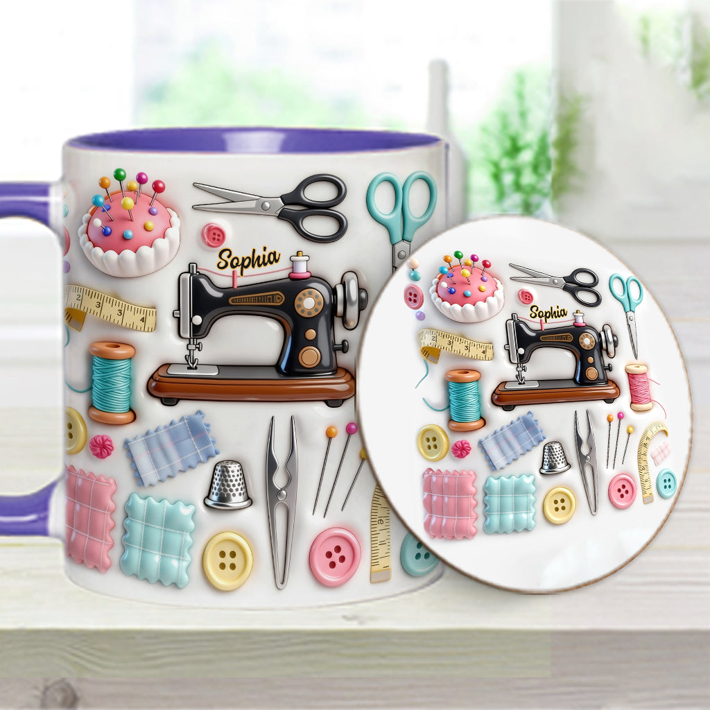 Love Sewing - Personalized Sewing Accent Mug & Coaster