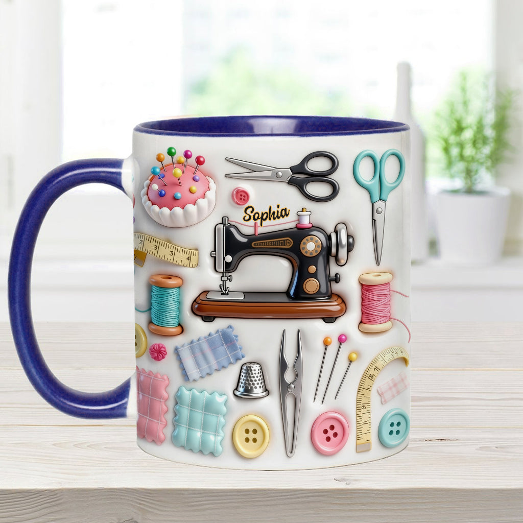 Love Sewing - Personalized Sewing Accent Mug & Coaster