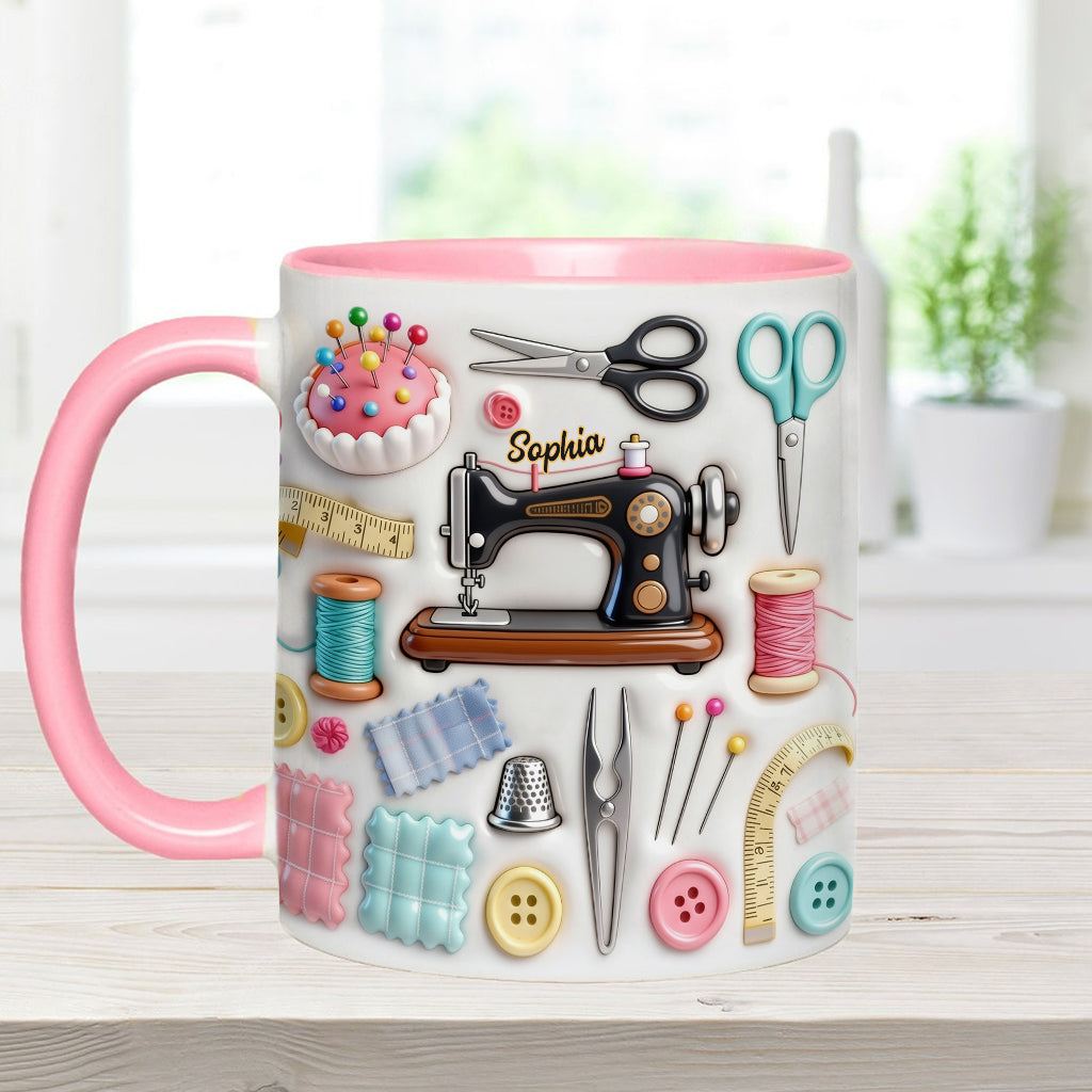 Love Sewing - Personalized Sewing Accent Mug & Coaster