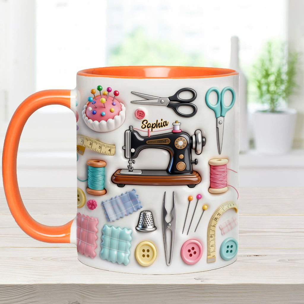 Love Sewing - Personalized Sewing Accent Mug & Coaster
