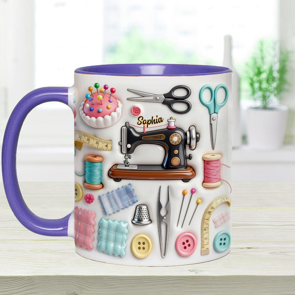 Love Sewing - Personalized Sewing Accent Mug & Coaster