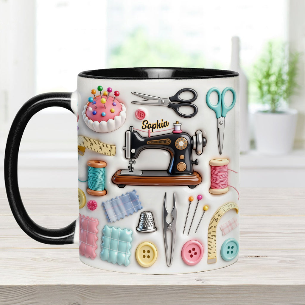 Love Sewing - Personalized Sewing Accent Mug & Coaster