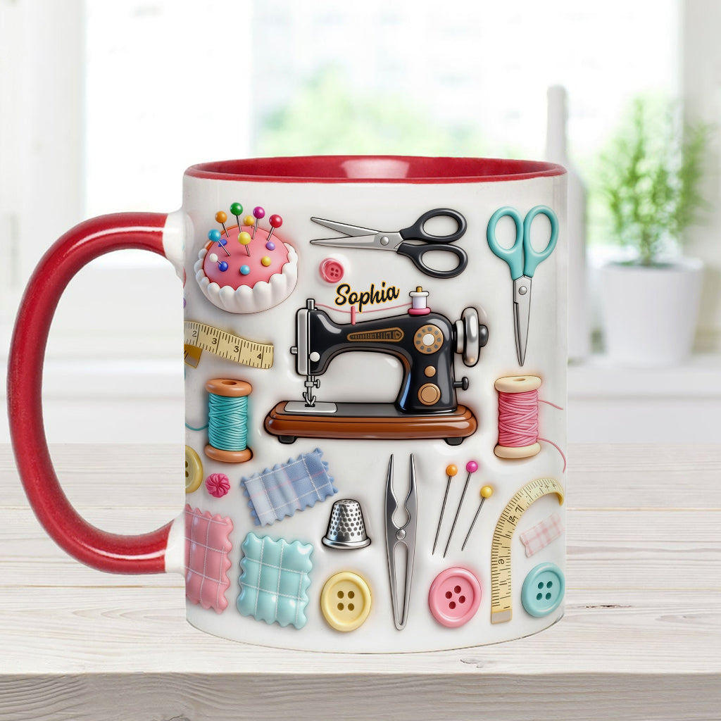 Love Sewing - Personalized Sewing Accent Mug & Coaster
