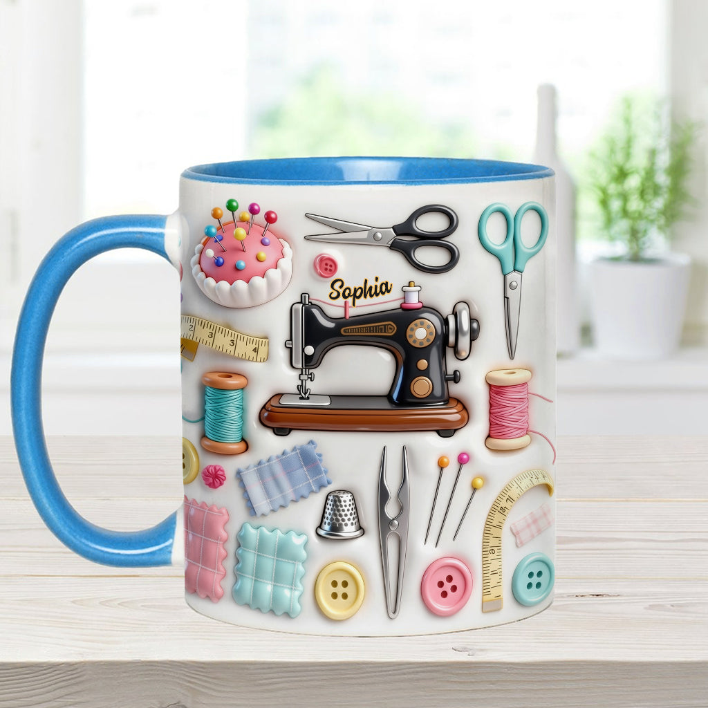 Love Sewing - Personalized Sewing Accent Mug & Coaster