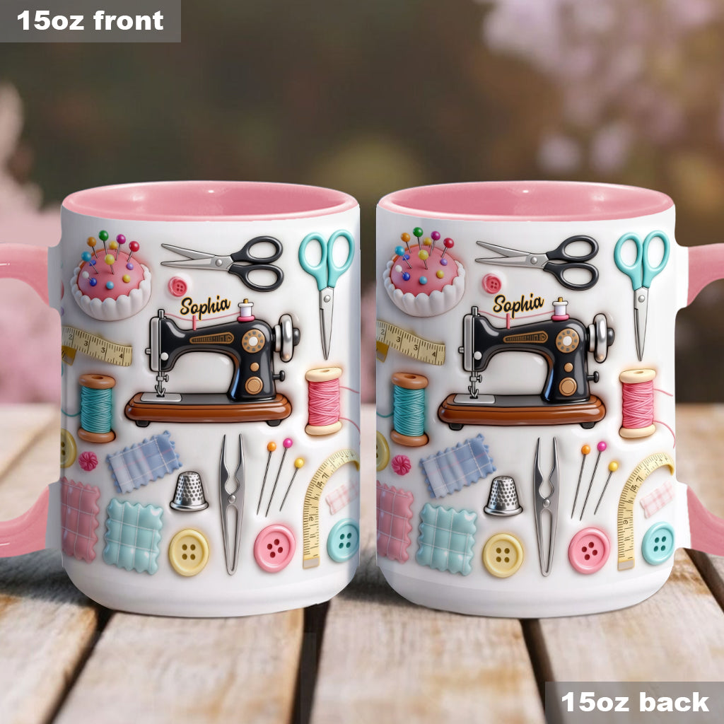 Love Sewing - Personalized Sewing Accent Mug & Coaster