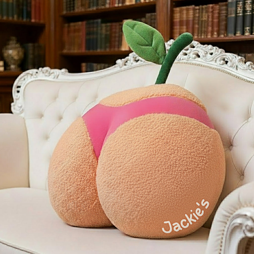 Peach booty - Personalized Couple Faux Fur Shaped Pillow