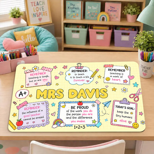 Back To School, Teacher Gift Idea - Personalized Teacher Mouse Pad Custom Shape