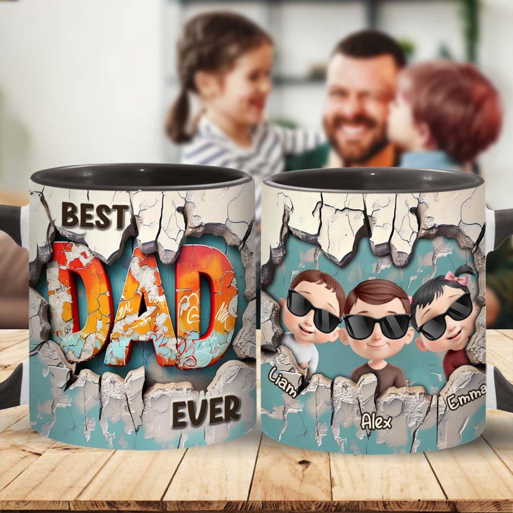 Best Dad Ever - Personalized Father Accent Mug