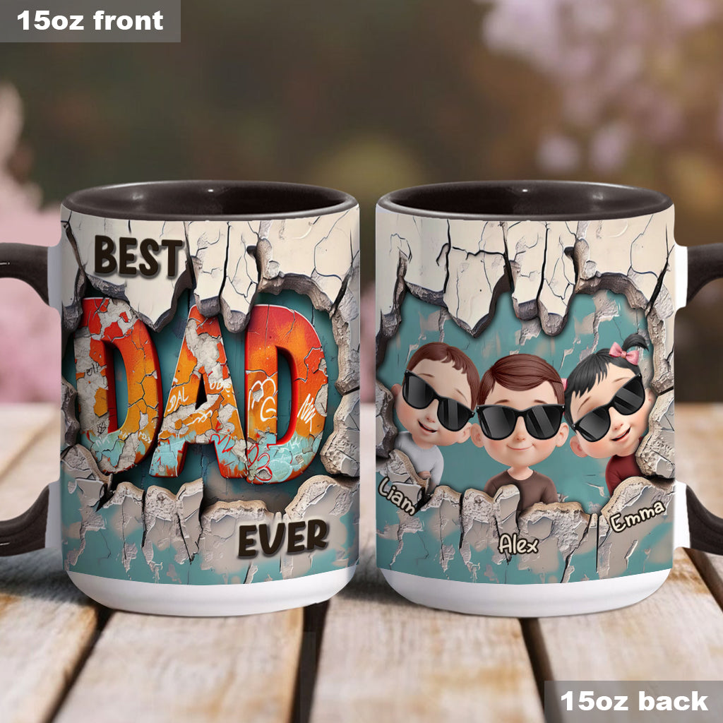 Best Dad Ever - Personalized Father Accent Mug