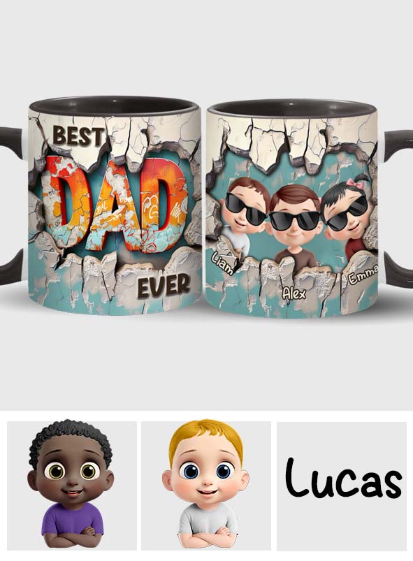 Best Dad Ever - Personalized Father Accent Mug