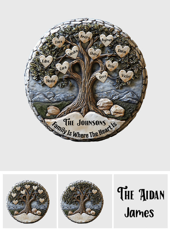 Merry Christmas - Personalized Family Round Metal Sign