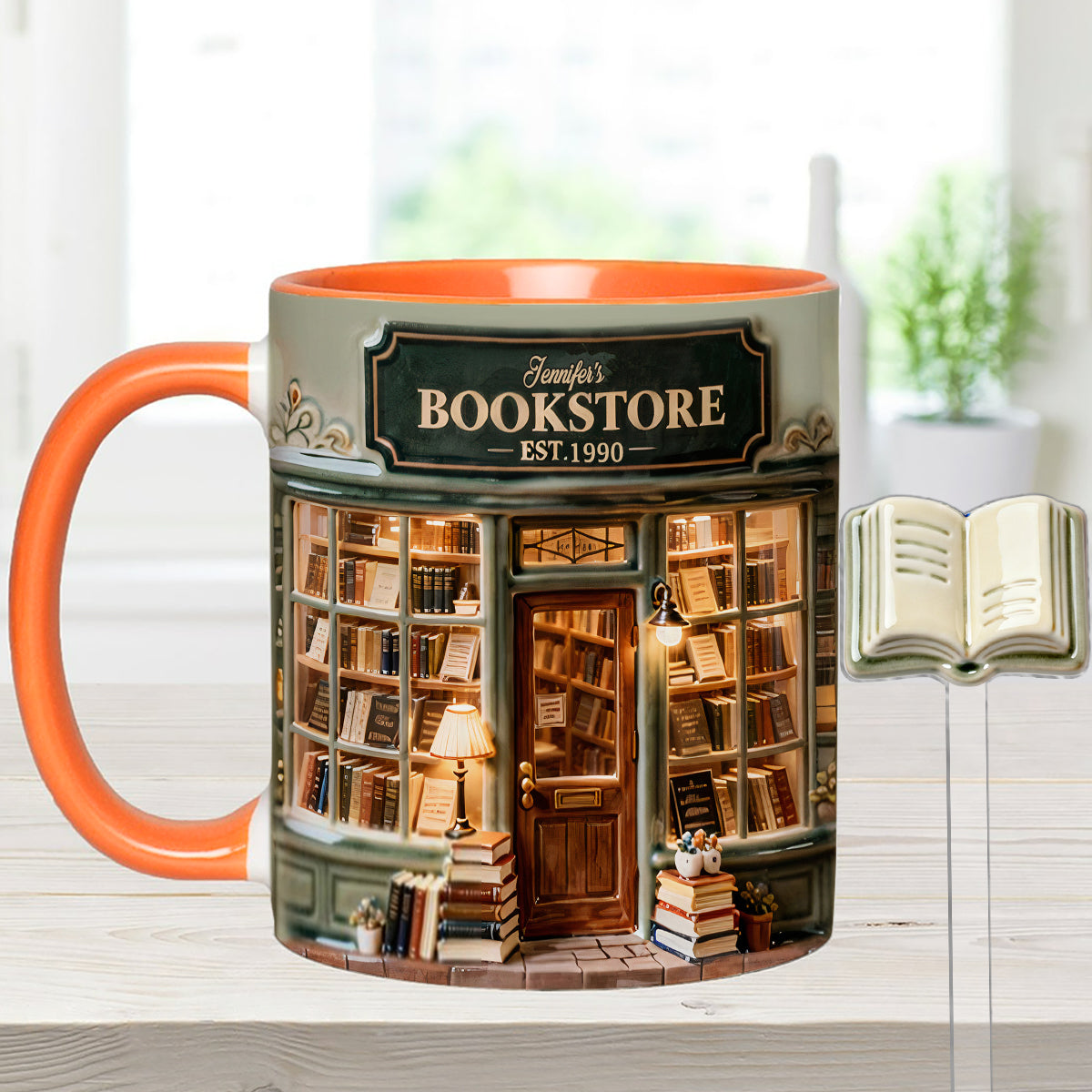 Love Books - Personalized Book Set Accent Mug with Acrylic Stirrers