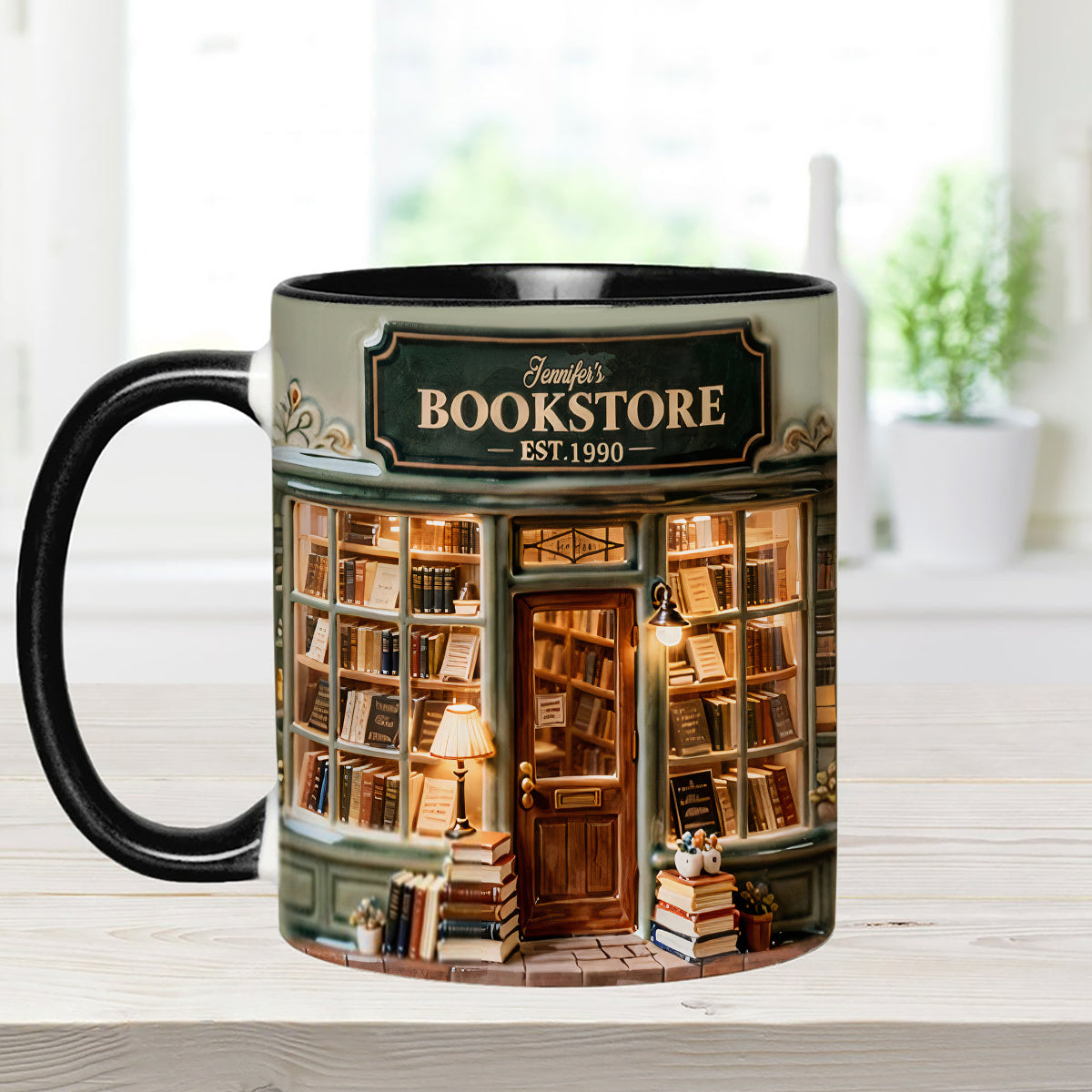 Love Books - Personalized Book Set Accent Mug with Acrylic Stirrers
