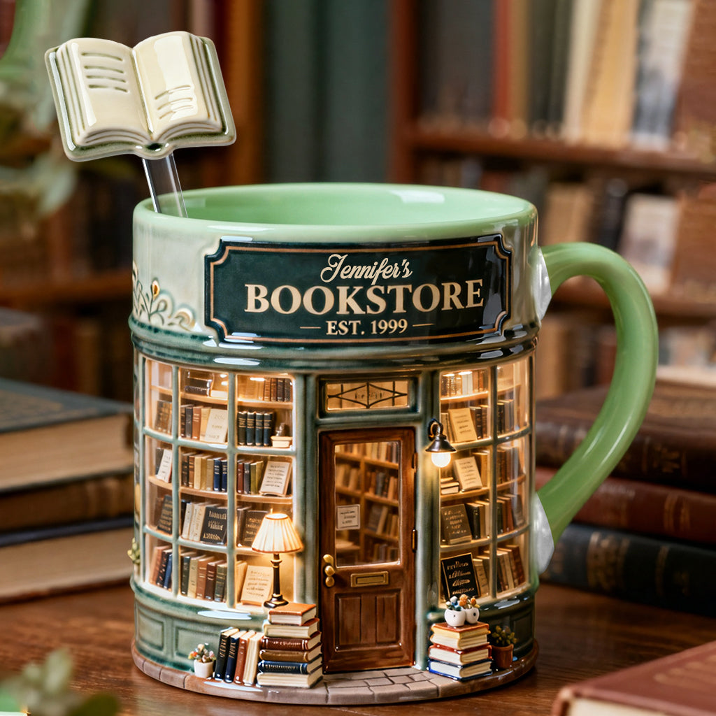 Love Books - Personalized Book Set Accent Mug with Acrylic Stirrers