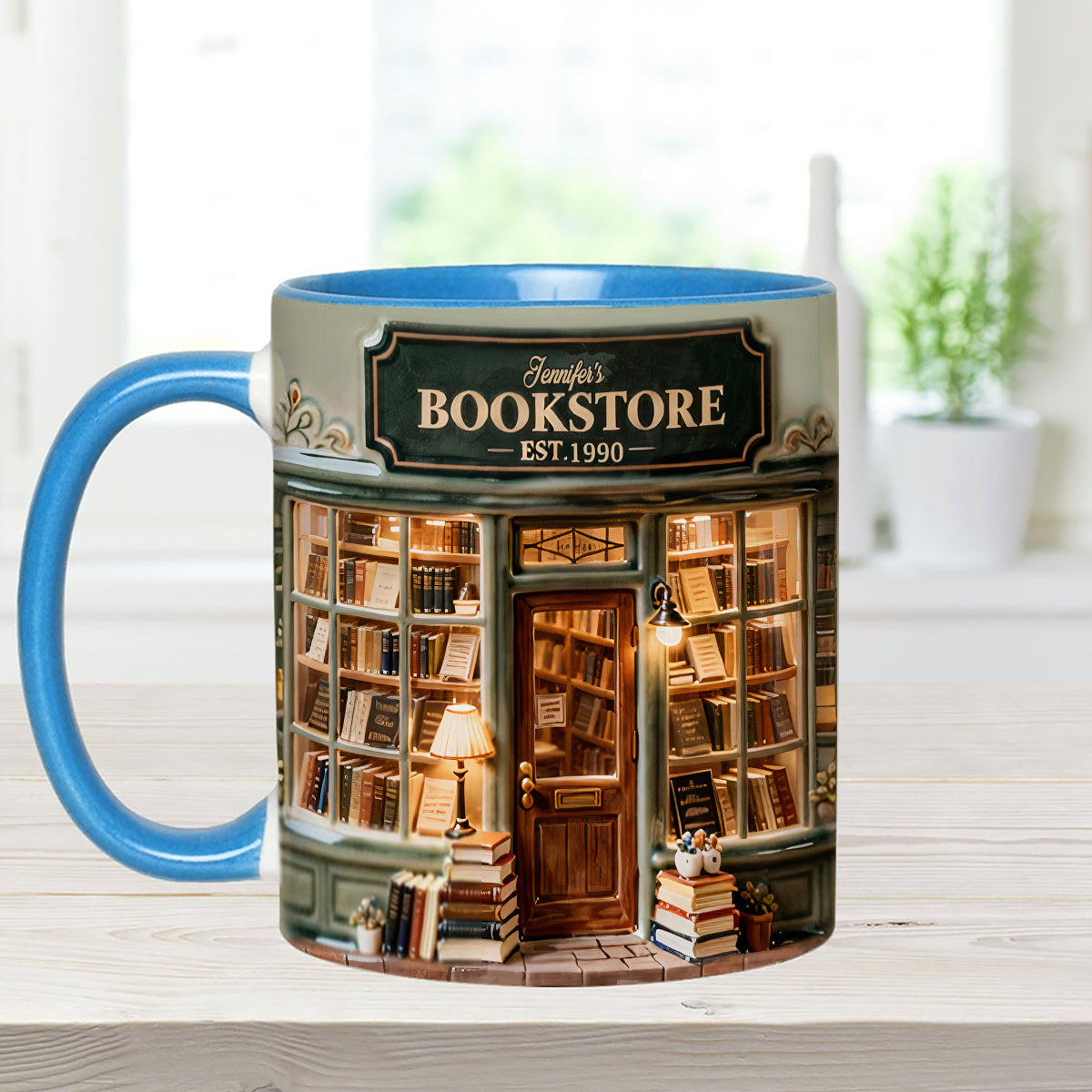 Love Books - Personalized Book Set Accent Mug with Acrylic Stirrers