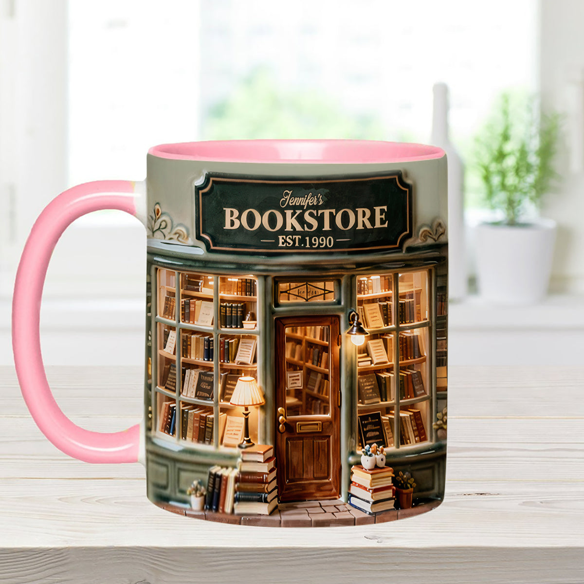 Love Books - Personalized Book Set Accent Mug with Acrylic Stirrers