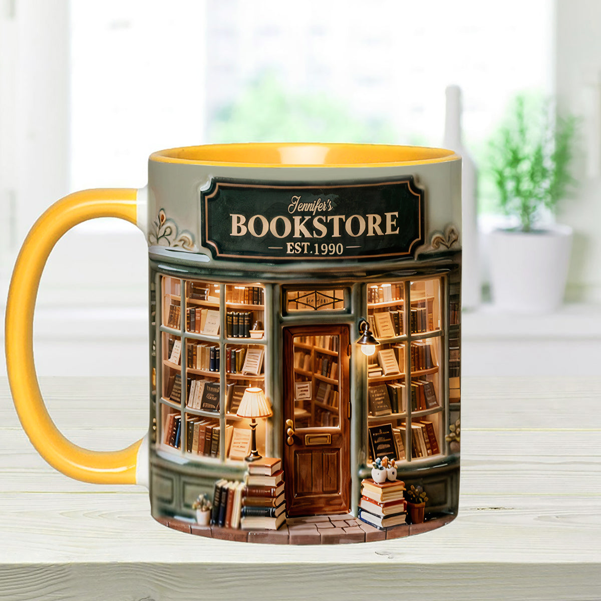 Love Books - Personalized Book Set Accent Mug with Acrylic Stirrers