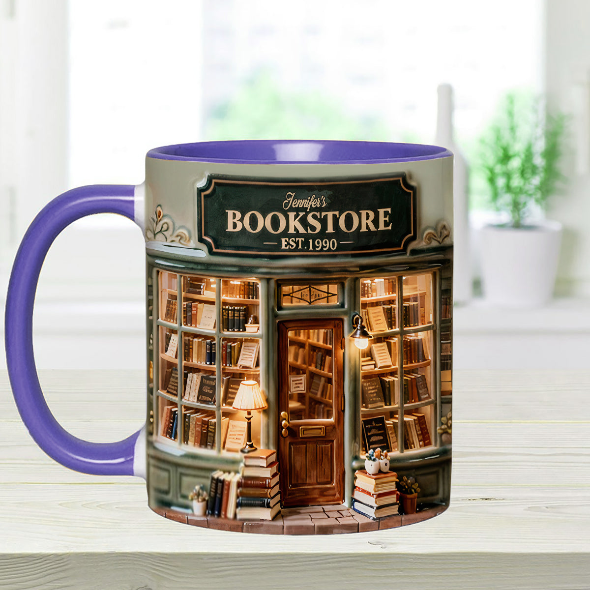Love Books - Personalized Book Set Accent Mug with Acrylic Stirrers
