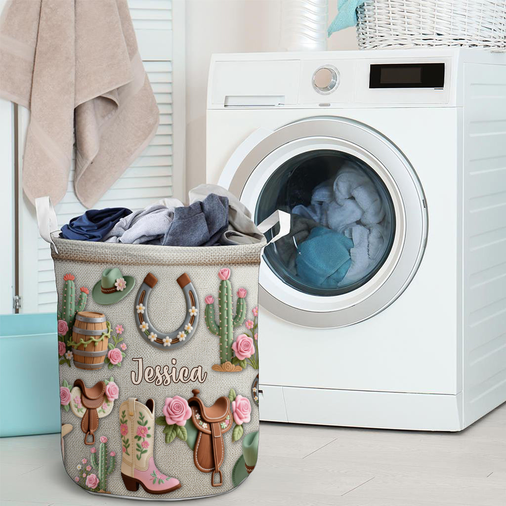 Perfect Storage Basket For Cowgirl - Personalized Cowgirl Storage Basket