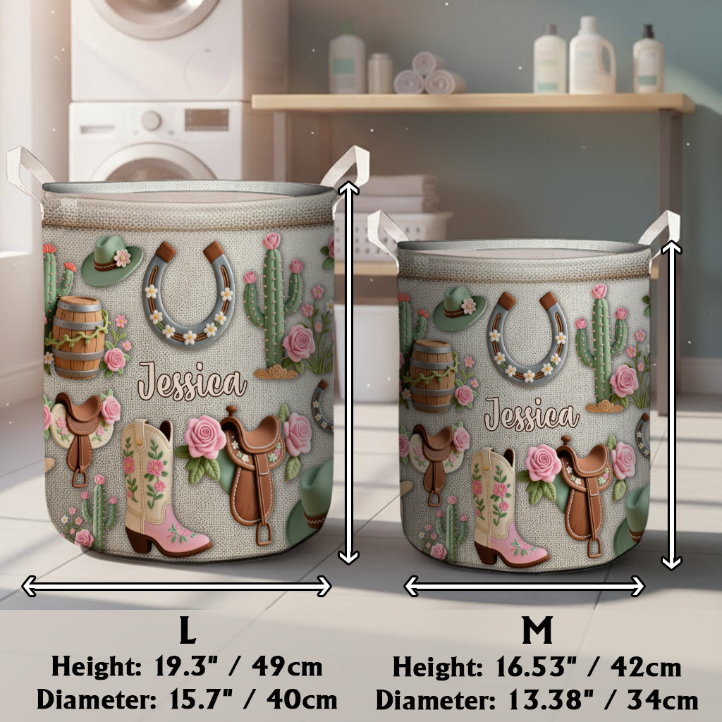 Perfect Storage Basket For Cowgirl - Personalized Cowgirl Storage Basket