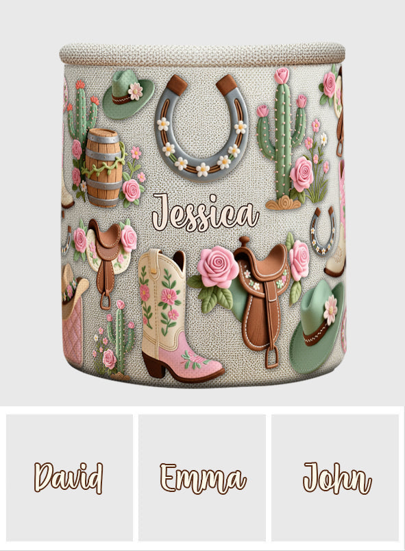 Perfect Storage Basket For Cowgirl - Personalized Cowgirl Storage Basket