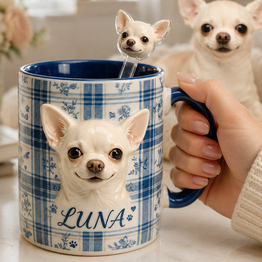 Custom Any Pet Photo - Personalized Dog Set Accent Mug with Acrylic Stirrers