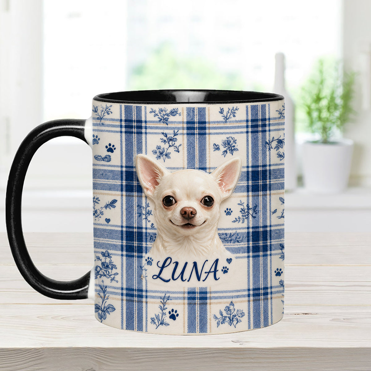 Custom Any Pet Photo - Personalized Dog Set Accent Mug with Acrylic Stirrers