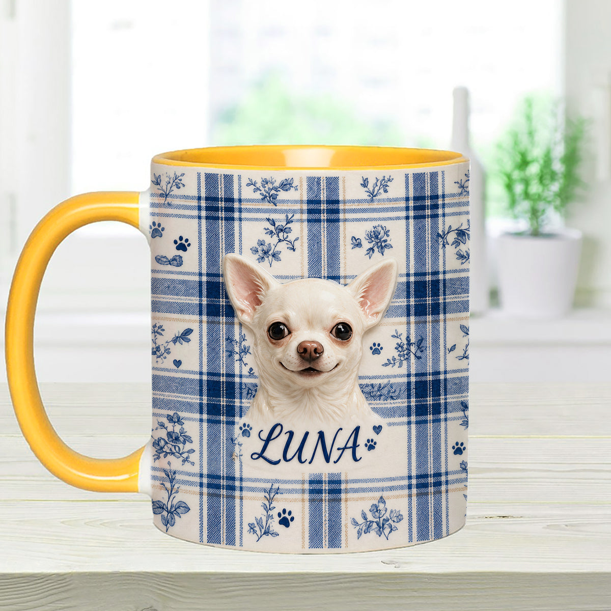 Custom Any Pet Photo - Personalized Dog Set Accent Mug with Acrylic Stirrers