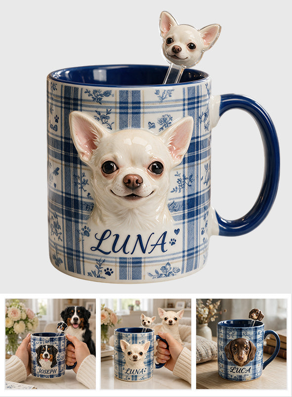 Custom Any Pet Photo - Personalized Dog Set Accent Mug with Acrylic Stirrers