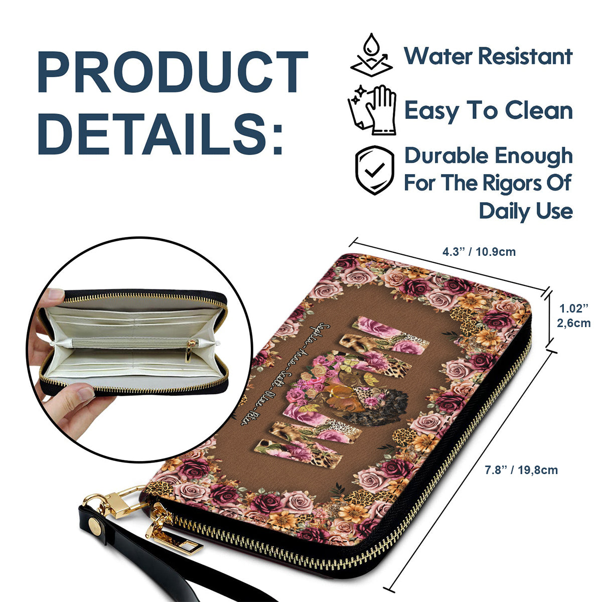 Leopard Afro Mom Grandma - Personalized Mother Leather Long Wallet