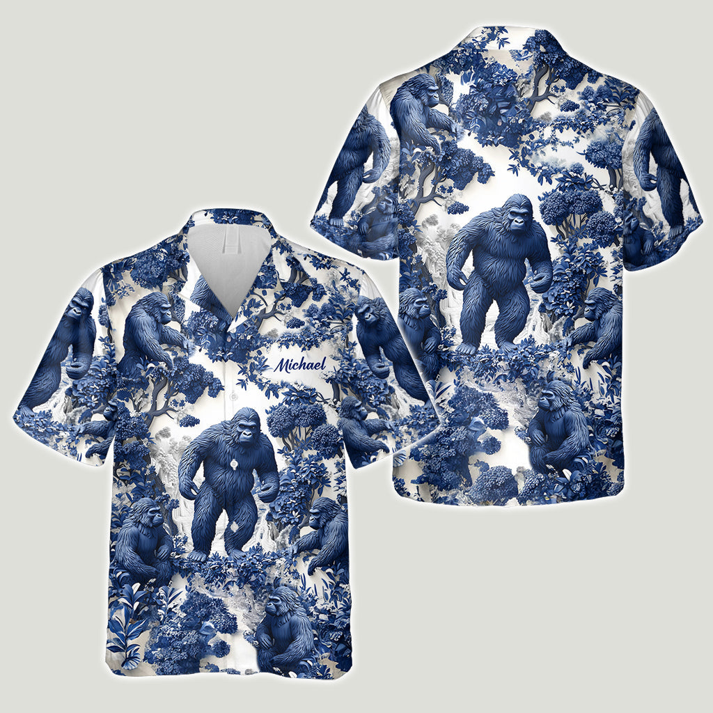 Bigfoot Summer Vibes - Personalized Hiking Hawaiian Shirt