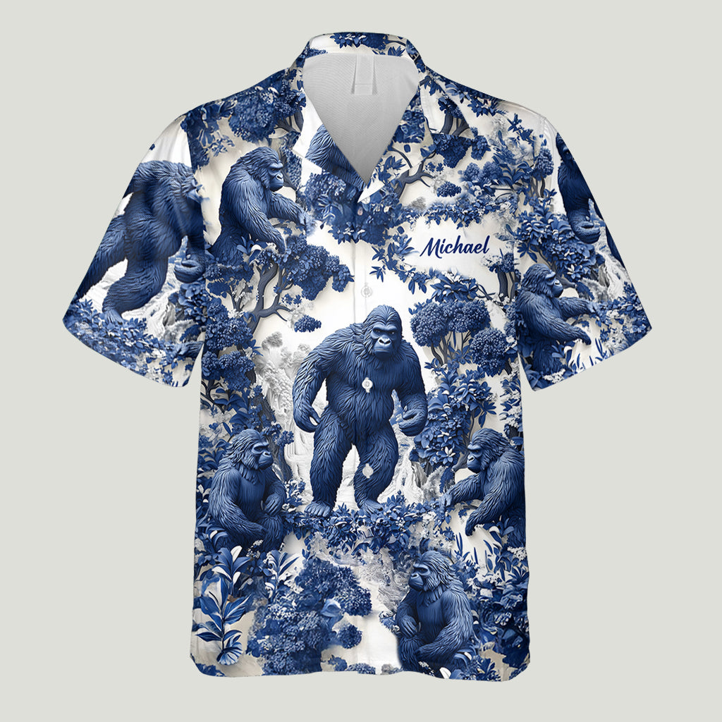 Bigfoot Summer Vibes - Personalized Hiking Hawaiian Shirt