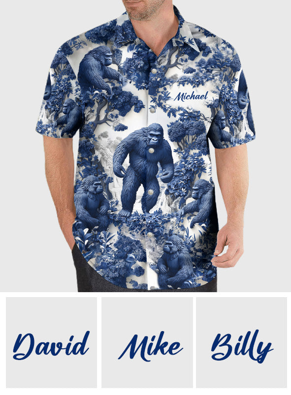 Bigfoot Summer Vibes - Personalized Hiking Hawaiian Shirt