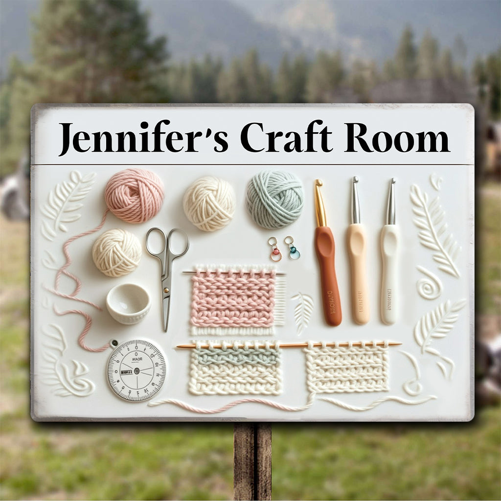 Craft Room - Personalized Sewing Rectangle Metal Sign