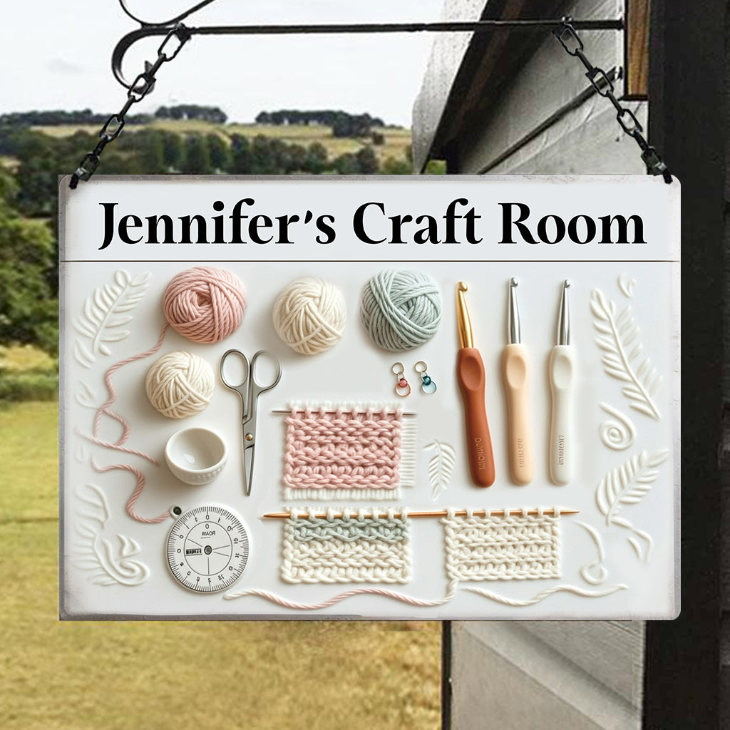 Craft Room - Personalized Sewing Rectangle Metal Sign