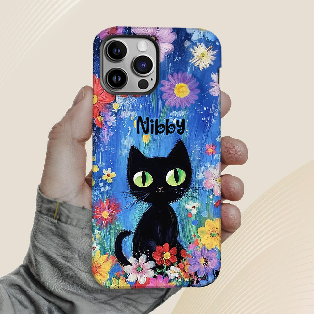 Cute Cat - Personalized Black Cat Full Print Phone Case