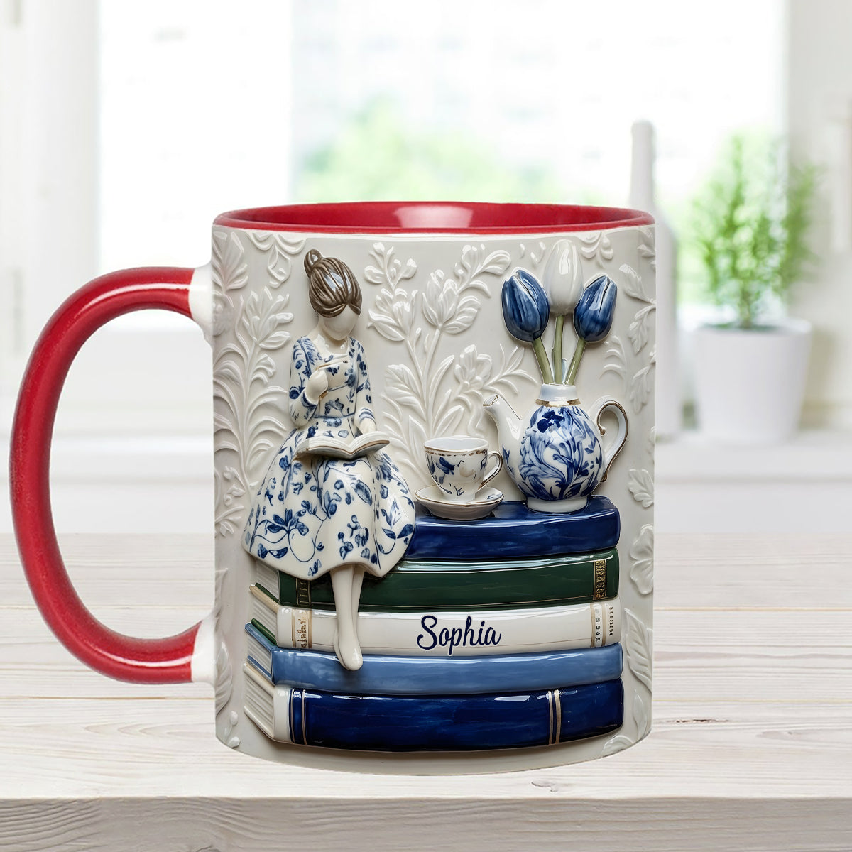 Book Lover - Personalized Book Set Accent Mug with Acrylic Stirres