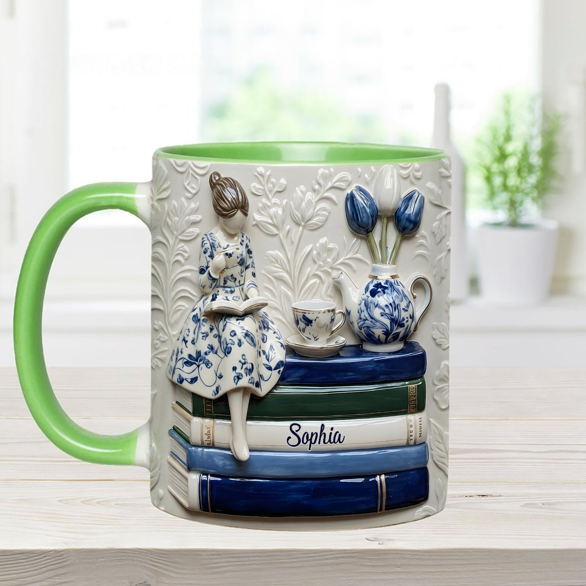 Book Lover - Personalized Book Set Accent Mug with Acrylic Stirres