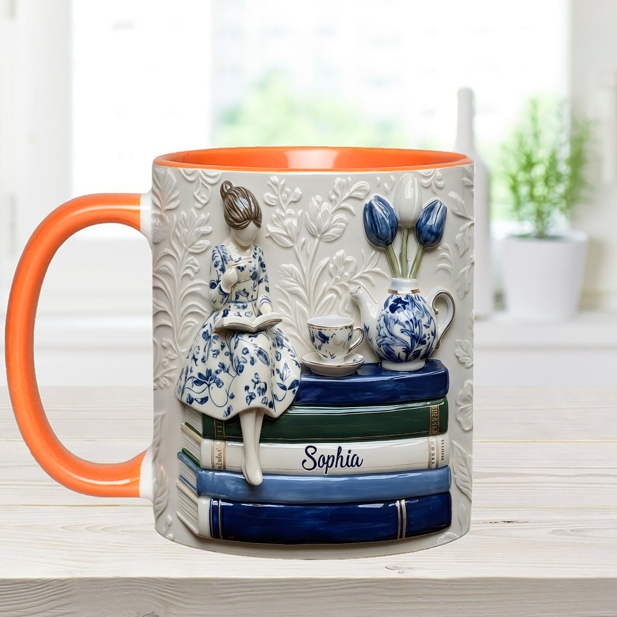 Book Lover - Personalized Book Set Accent Mug with Acrylic Stirres