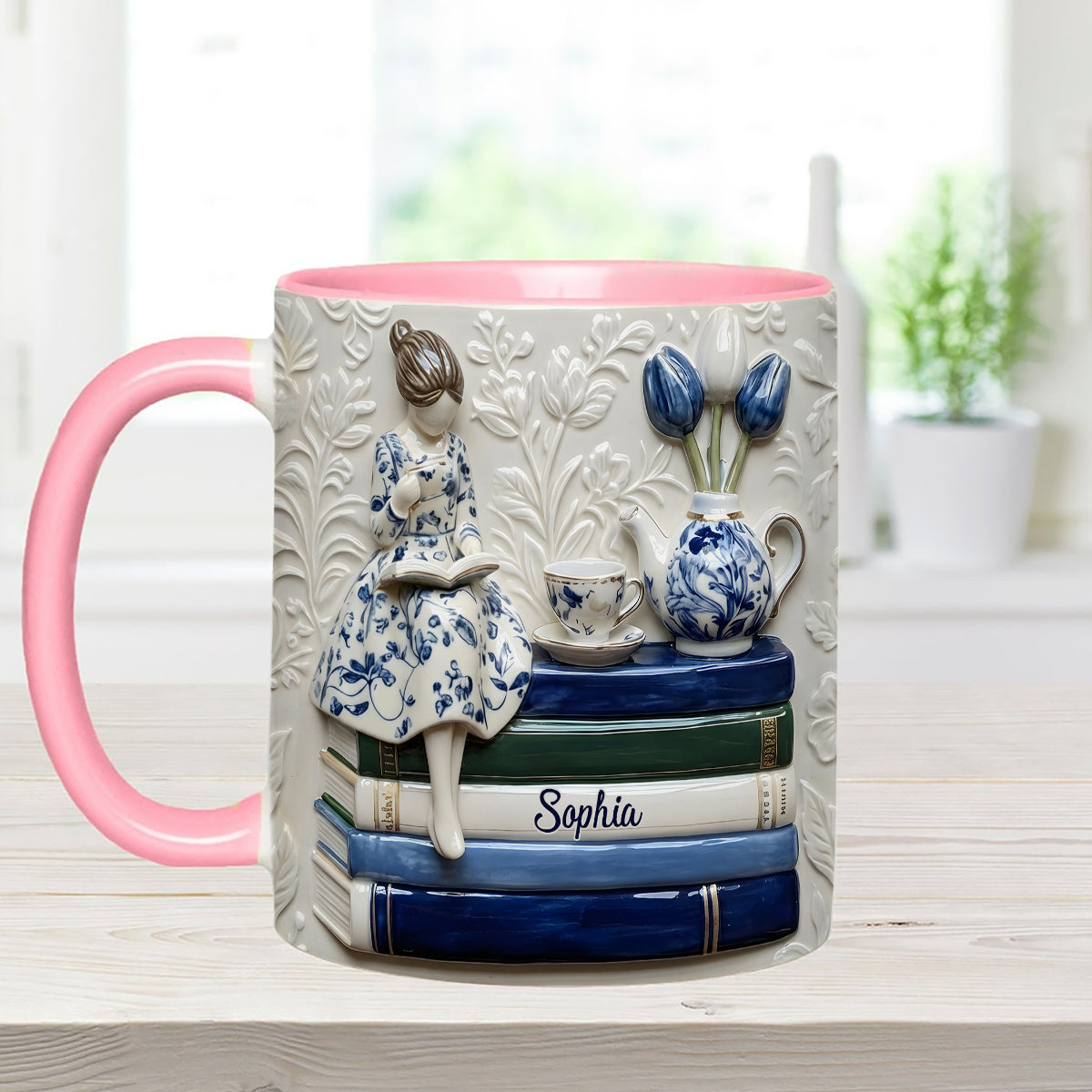 Book Lover - Personalized Book Set Accent Mug with Acrylic Stirres