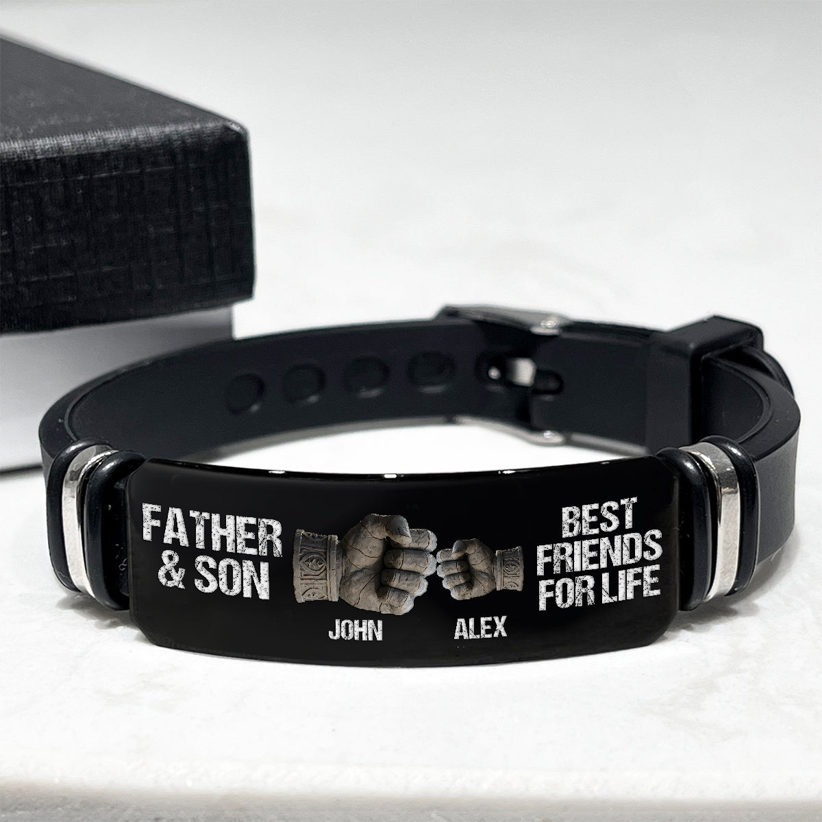 Father & Son/ Daughter Best Friends For Life - Personalized Father Engraved Bracelet