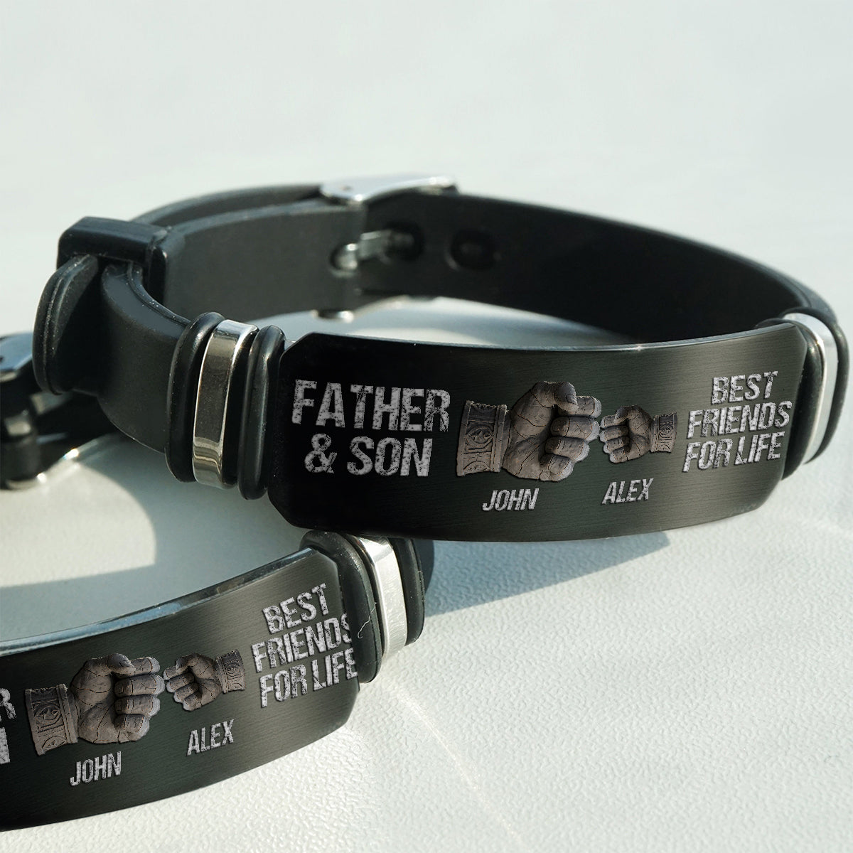 Father & Son/ Daughter Best Friends For Life - Personalized Father Engraved Bracelet