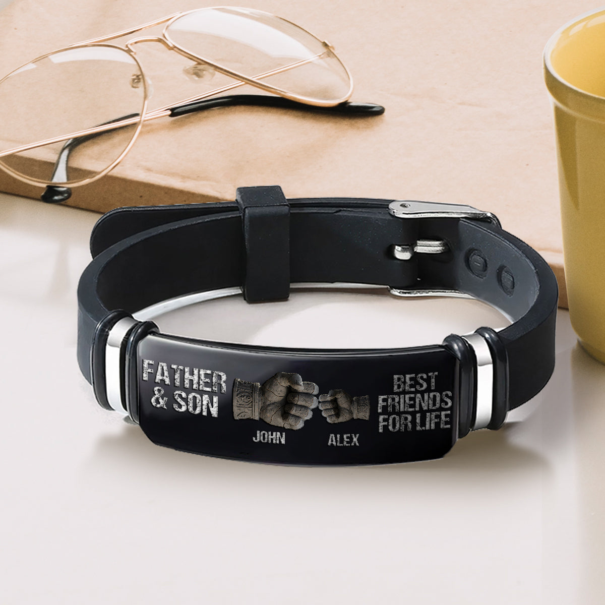 Father & Son/ Daughter Best Friends For Life - Personalized Father Engraved Bracelet
