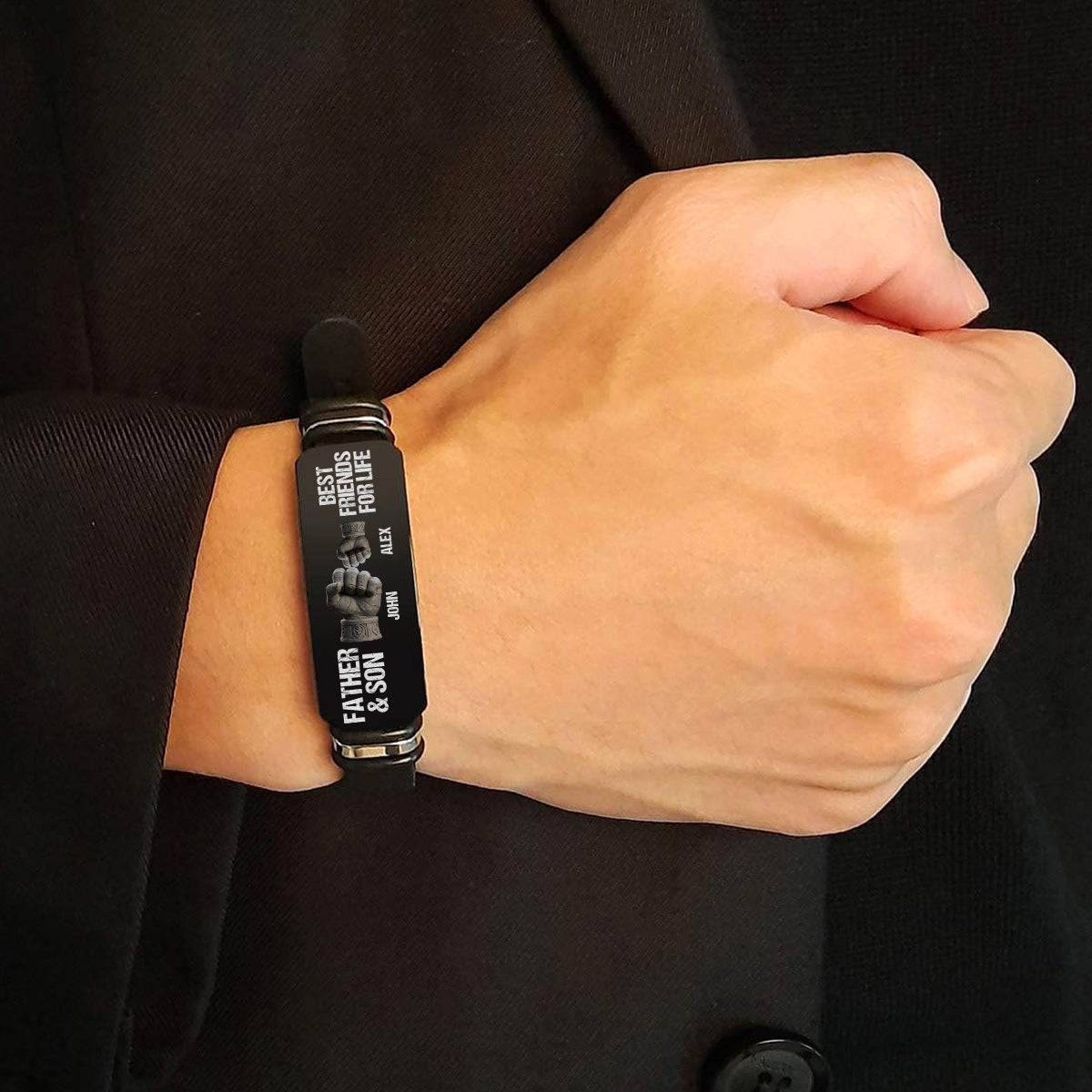 Father & Son/ Daughter Best Friends For Life - Personalized Father Engraved Bracelet