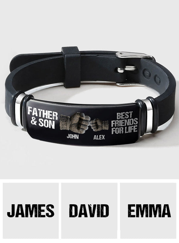Father & Son/ Daughter Best Friends For Life - Personalized Father Engraved Bracelet