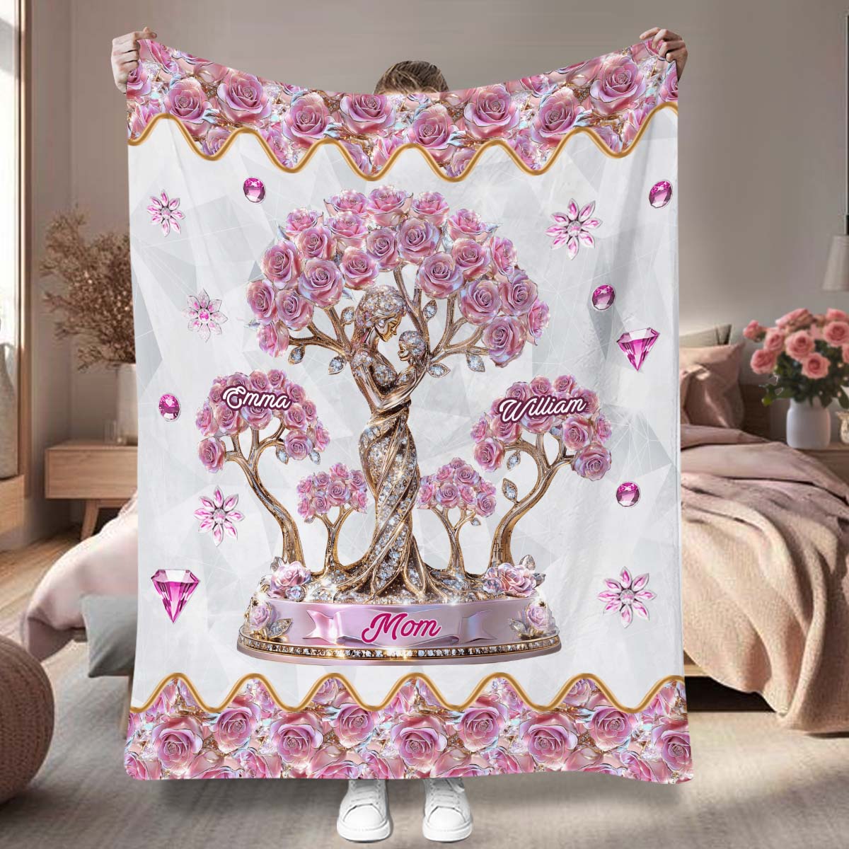 The Love Between Mother And Her Kids - Personalized Mother Blanket