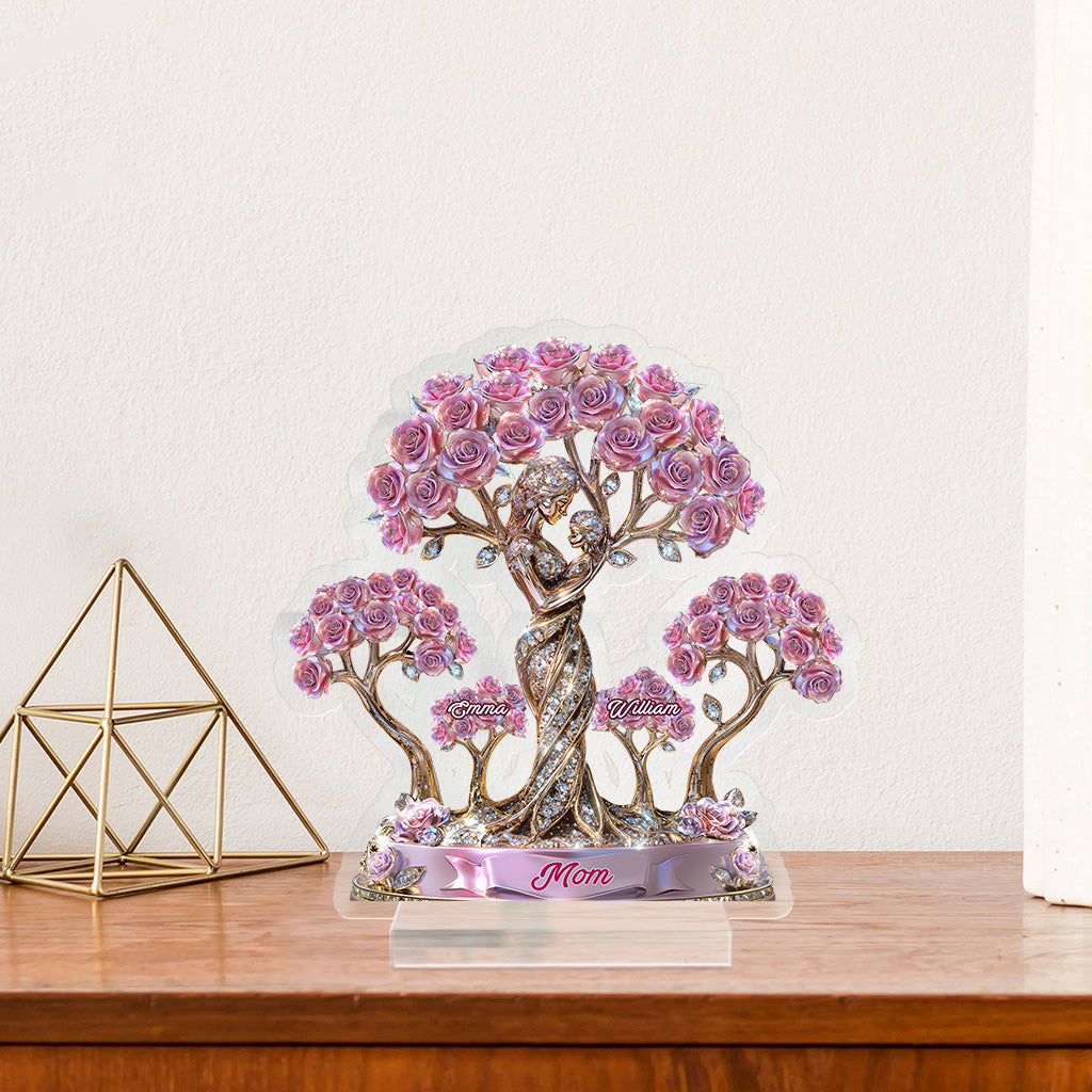 The Love Between Mother And Her Kids - Personalized Mother Custom Shaped Acrylic Plaque