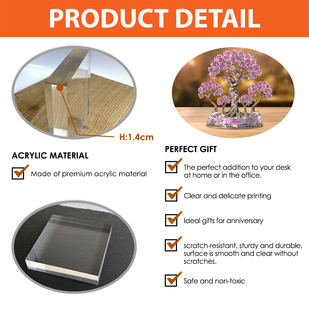 The Love Between Mother And Her Kids - Personalized Mother Custom Shaped Acrylic Plaque